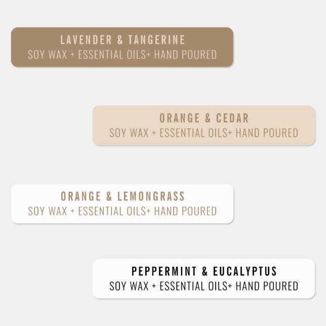 Neutral Candle Tamper-proof Seal Assorted Labels (Group)