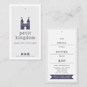 Neutral Castle Pre-Made Logo Kids Clothing Hang Ta Business Card