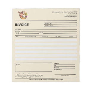 Neutral Catering Invoice / Receipt  Notepad