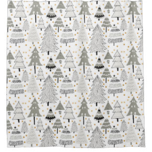 Neutral Christmas decor, winter home decor Shower Curtain