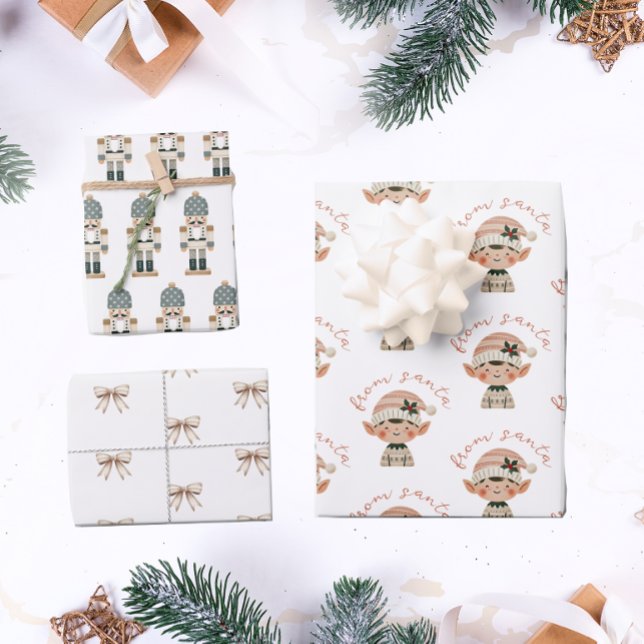 Neutral Christmas Elf From Santa Wrapping Paper Sheet (Creator Uploaded)