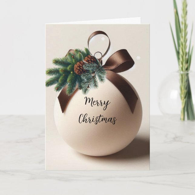 Neutral Christmas Velvet Decor  Holiday Card (Front)