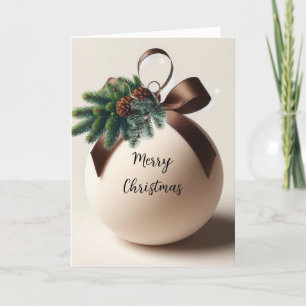 Neutral Christmas Velvet Decor  Holiday Card
