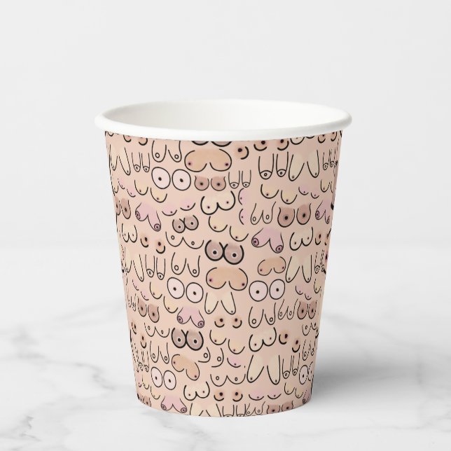 neutral classic beige paper cups (Front)