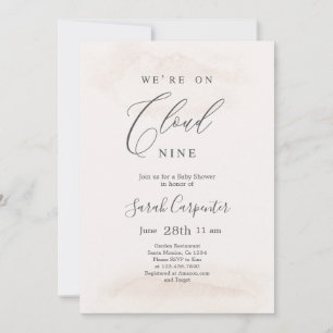 Neutral Cloud 9 Baby Shower Invitation