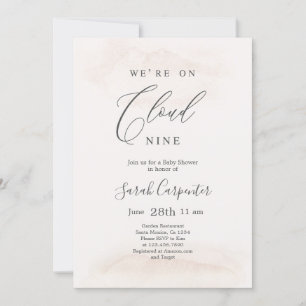 Neutral Cloud 9 Baby Shower Invitation