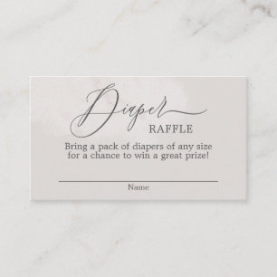 Neutral Cloud Baby Shower Diaper Raffle Card