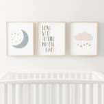 Neutral Cloud Moon Sun Boy Nursery Decor<br><div class="desc">Brighten up your little one's space these matching moon,  cloud,  and sun nursery prints.</div>