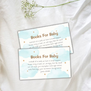Neutral Cloud Nine Stars Books For Baby Shower Enclosure Card