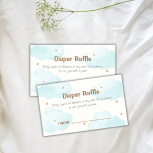 Neutral Cloud Nine Stars Diaper Raffle Baby Shower Enclosure Card