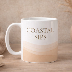 Neutral Coastal Sips Classic Mug, 11 oz Coffee Mug