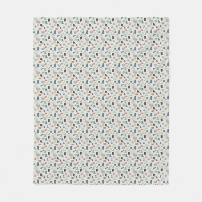 Neutral Color Geometric Pattern – Contemporary  Fleece Blanket (Front)