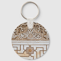 Neutral Colored Geometric Pattern Keychain