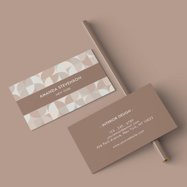 Neutral colour geometric pattern II Business Card (Creator Uploaded)