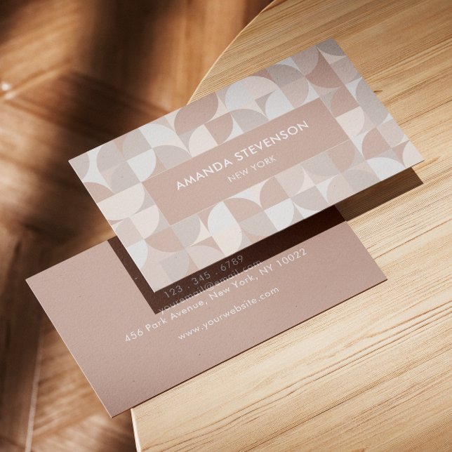 Neutral colour geometric pattern II Business Card (Creator Uploaded)