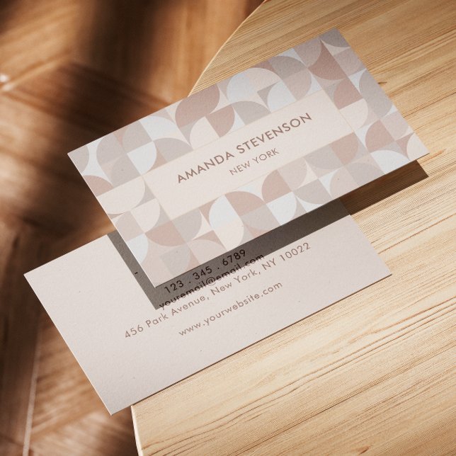Neutral colour geometric pattern II Business Card (Creator Uploaded)