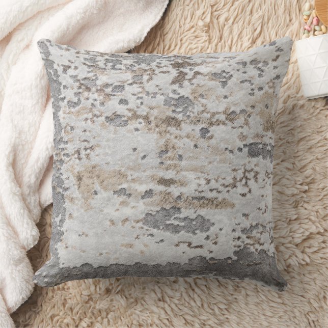 Neutral Colour Modern Industrial Grunge Abstract Cushion (Blanket)