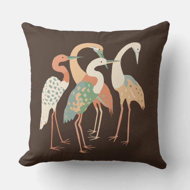 Neutral Colour Pop Art Cranes   Cushion (Front)