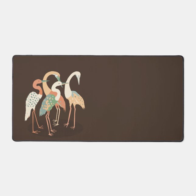 Neutral Colour Pop Art Cranes   Desk Mat (Front)