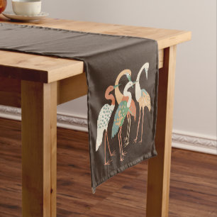 Neutral Colour Pop Art Cranes Long Table Runner