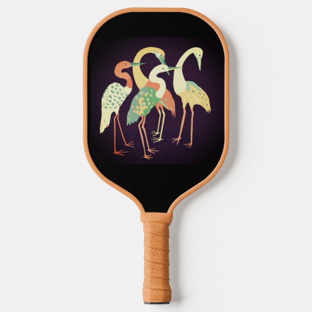 Neutral Colour Pop Art Cranes   Pickleball Paddle (Front)