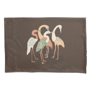Neutral Colour Pop Art Cranes   Pillowcase