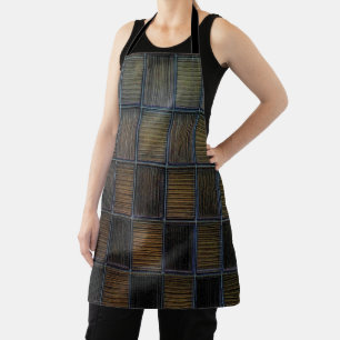 Neutral Coloured Block Corduroy Look Apron