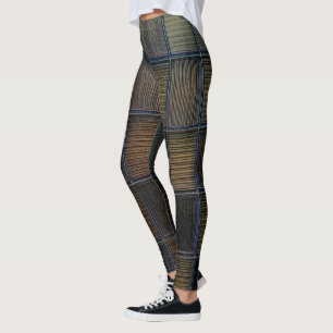 Neutral Coloured Block Corduroy Look Leggings