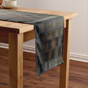 Neutral Coloured Block Corduroy Look Medium Table Runner