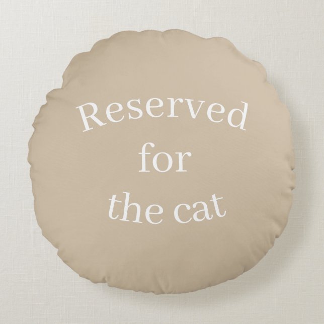 Neutral coloured Reserved for the cat throw pillow (Front)