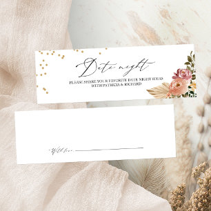Neutral Colours Boho Bridal Shower Date Night Card