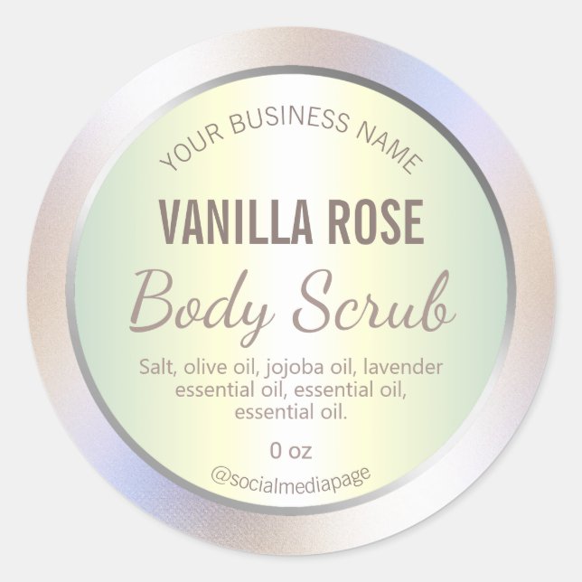 Neutral Colours Holographic Product Label (Front)