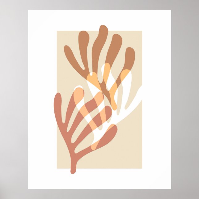 Neutral Colours Minimalist Organic Abstract Art Poster (Front)