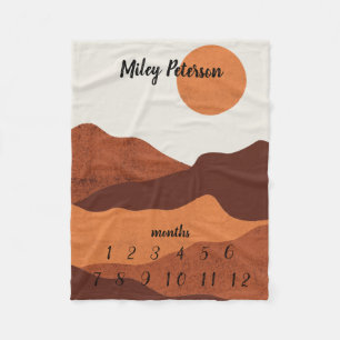 Neutral Colours Monthly Milestone Baby Blanket