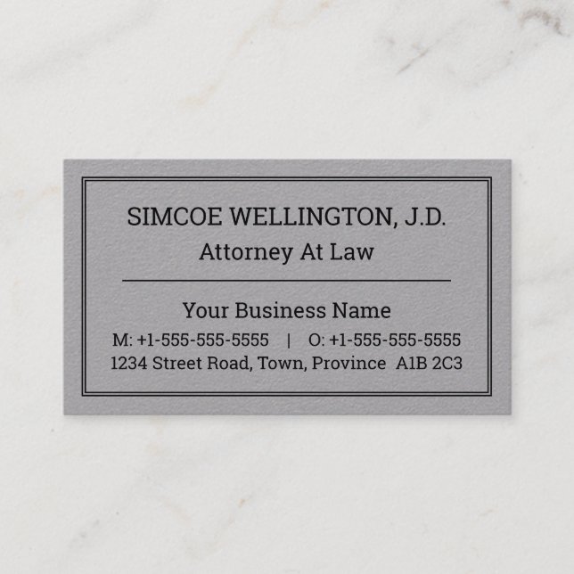 Neutral, Conservative & Dapper Business Card (Front)