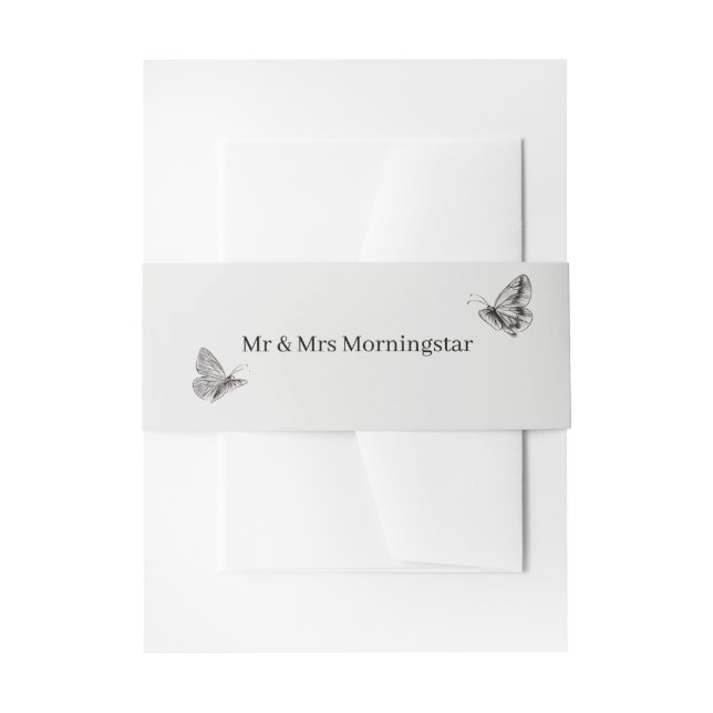 Neutral Cornsilk  Invitation Belly Band (Front Example)