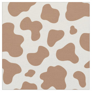 Neutral Cow Print Western Cowboy Beige Brown Fabric
