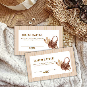 Neutral Cowgirl Diaper Raffle Baby Shower Enclosure Card