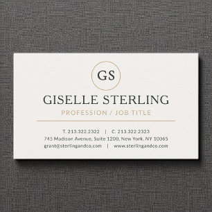 Neutral Cream Gold Luxury Minimalist Professional  Business Card