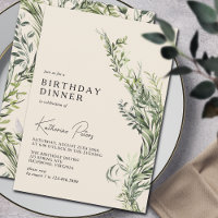 Neutral Cream Ivory Chic Botanical Birthday Dinner
