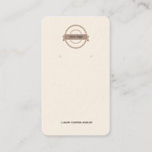 Neutral Cream Logo Earring Display Business Card