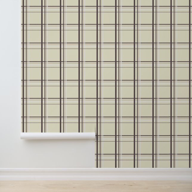 Neutral Cream Plaid Tartan Wallpaper (Application)