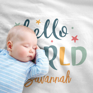Neutral Custom Name Baby Shower baby Fleece Blanket