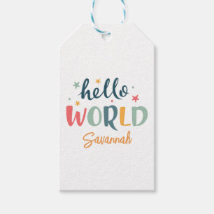 Neutral Custom Name Baby Shower baby  Gift Tags