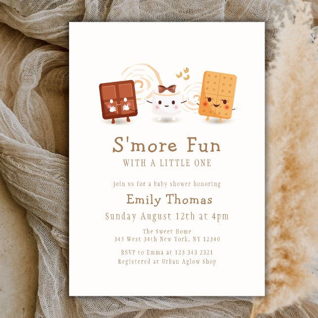 Neutral Cute Whimsical S'more Fun Baby Shower  Invitation (Neutral Cute Whimsical S'more Fun Baby Shower Invitation)