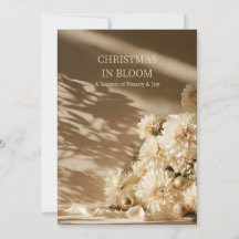 Neutral Dahlia Elegant Christmas Card
