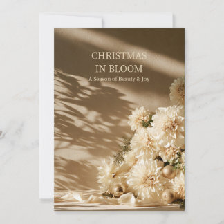 Neutral Dahlia Elegant Christmas Card