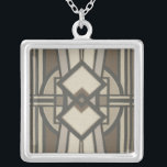 Neutral Deco Panel I Silver Plated Necklace<br><div class="desc">Patterns</div>