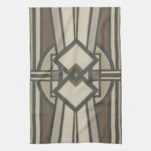Neutral Deco Panel I Tea Towel