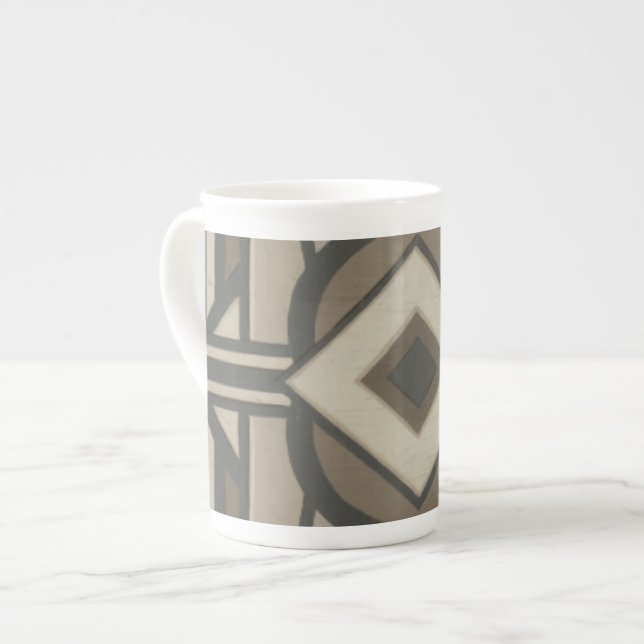 Neutral Deco Panel II Bone China Mug (Front Left)